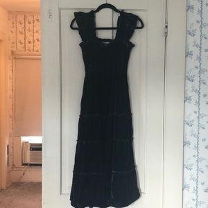 Hill House Home Ellie Nap Dress, Navy, in velvet; size, medium.